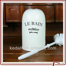 China Factory Ceramic Porcelain Toilet Brush Holder with Toilet Brush